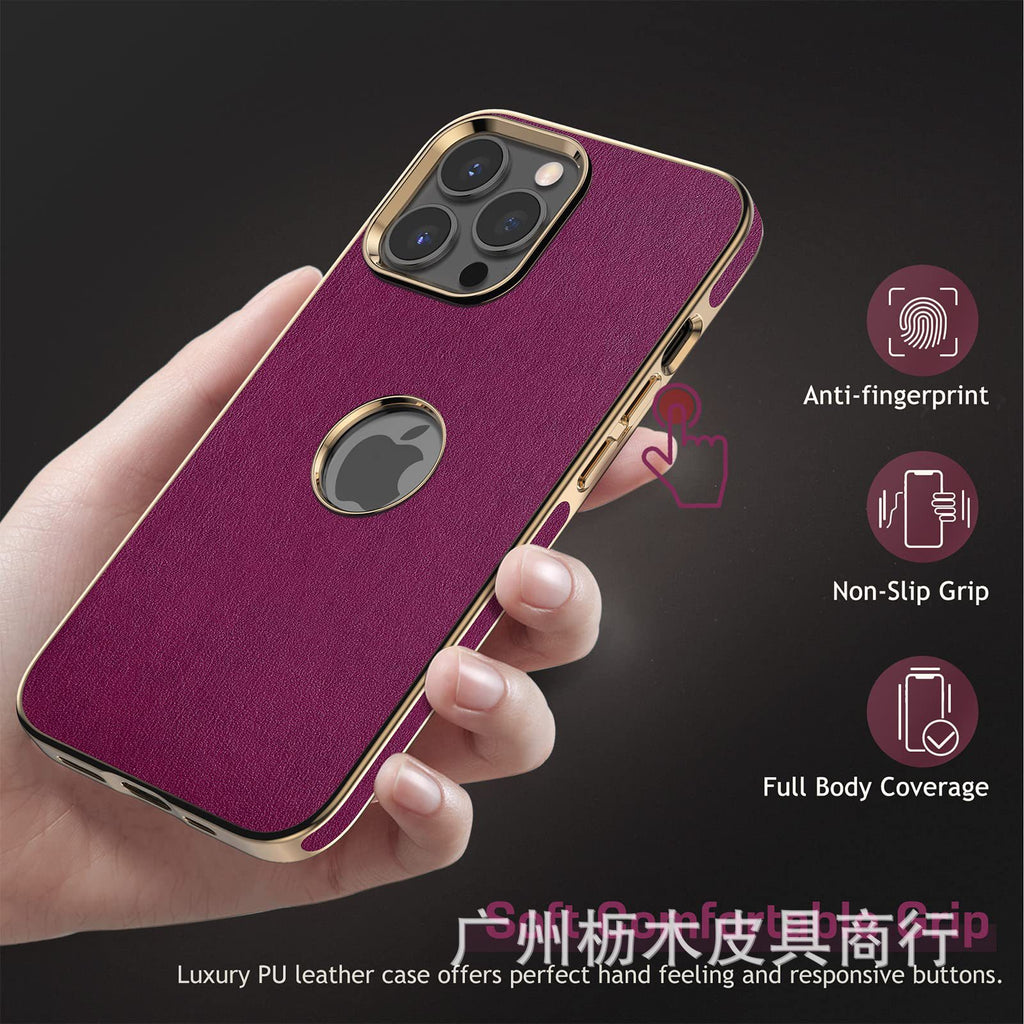 Fashion iPhone series genuine leather plating without logo mobile phone protective shell simple Apple pro All-inclusive phone case