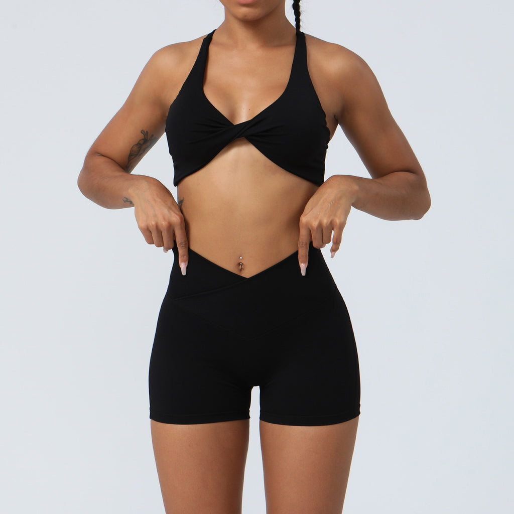 Cross-border European and American yoga clothes suit high waist hip lift running fitness clothes suit tight yoga exercise suit suit women