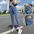 Spring pants jeans for moms women harem elastic waist daddy pants high waist radish stretch all-matching pencil pants trousers