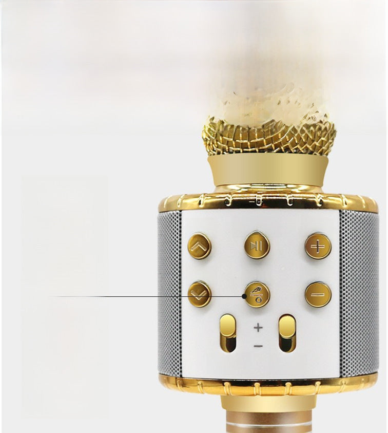 Cross-border direct supply WS858L wireless Bluetooth mobile phone karaoke capacitor microphone stereo microphone integrated live streaming equipment