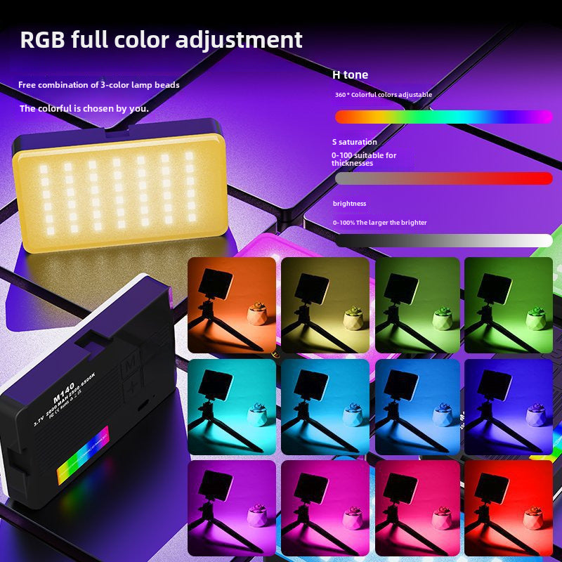 Cross-border mobile phone clip fill light RGB flash self-timer lamp camera mobile phone tablet video fill light