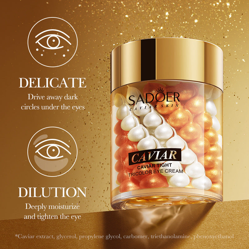 English SADOER caviar essence firming three-color eye cream elastic moisturizing wrinkle eye bags cross-border foreign trade Wholesale