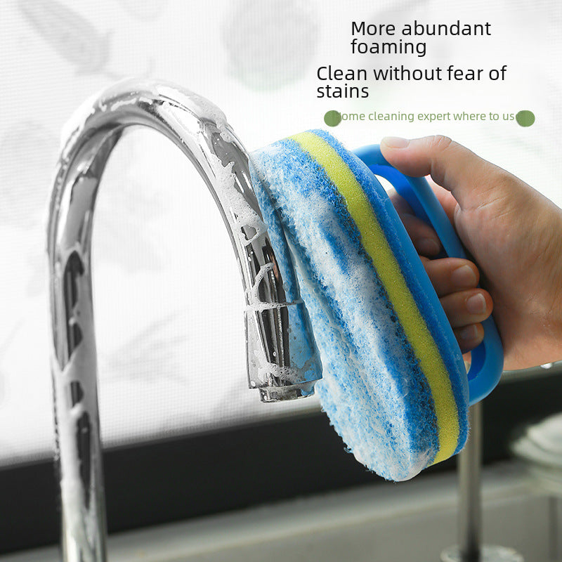 Cross-border with handle cleaning brush Spong mop kitchen cleaning dish brush dish brush sponge thickening wipe decontamination brush God