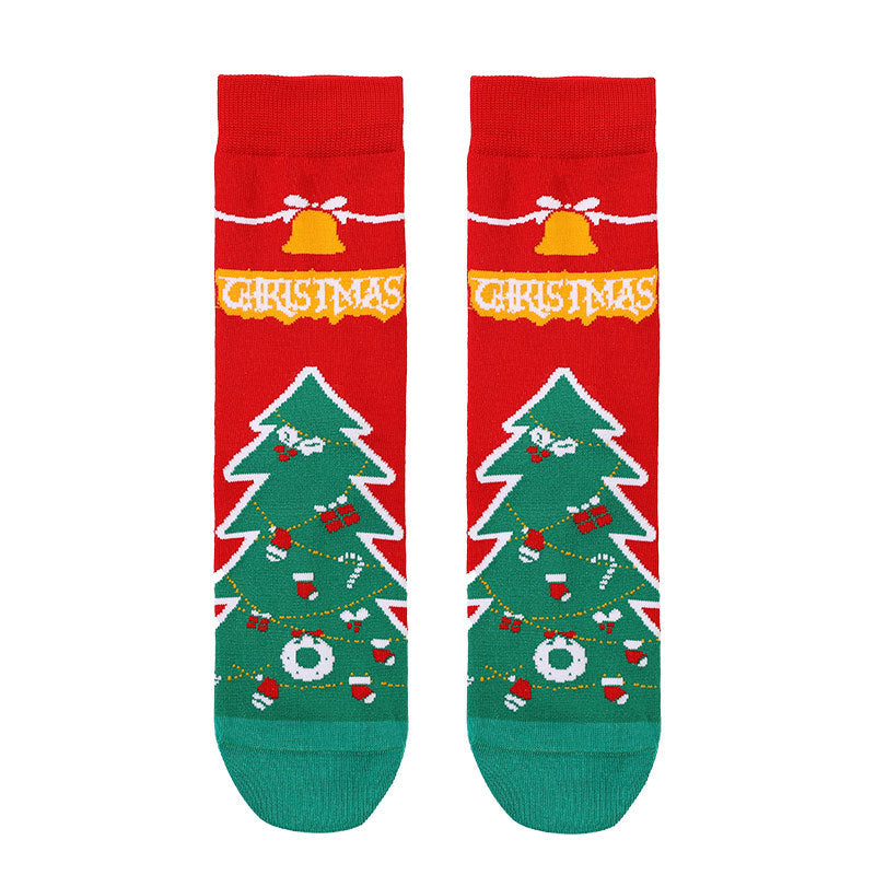 2025 Christmas socks gift box combed cotton socks autumn and winter one Amazon cross-border Christmas supply in stock red socks