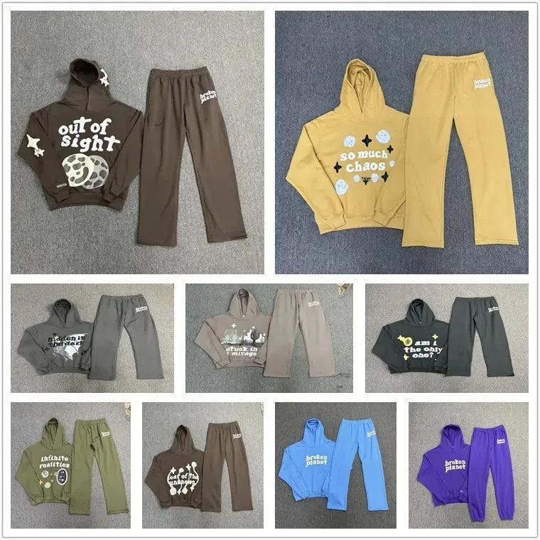 BP trendy foam fun letter Terry hooded sweater American high street autumn winter couple men's and women's casual sweatpants