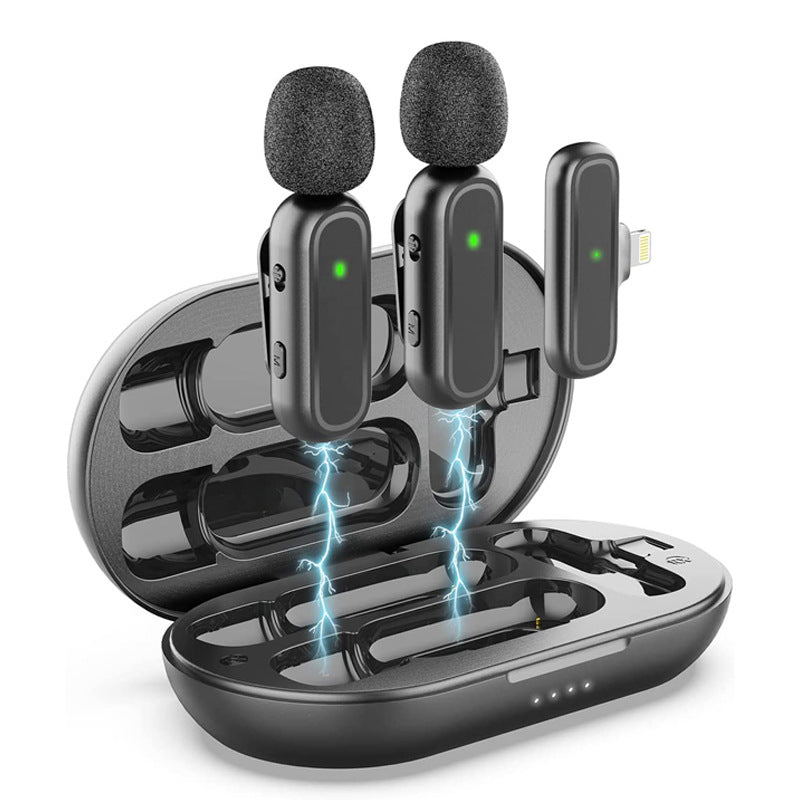K61 wireless lavalier microphone with charging compartment long-distance clear Radio One to One wireless mini microphone