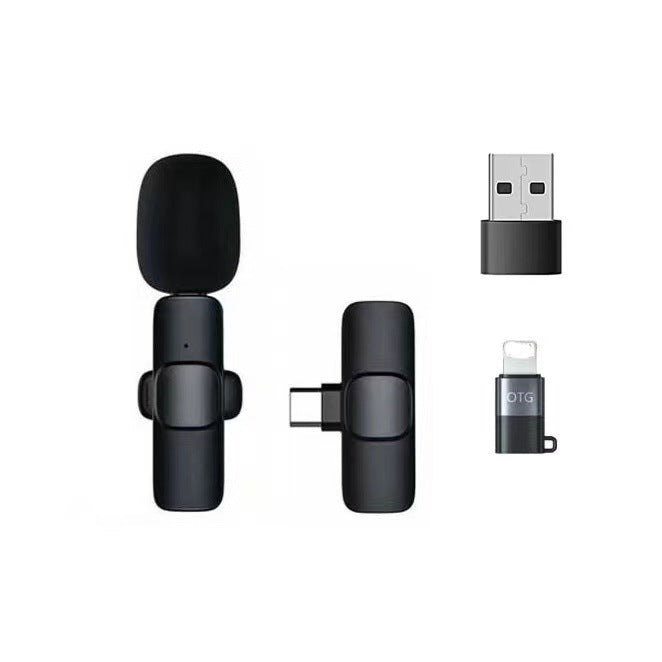 K1K9pro wireless lavalier microphone outdoor mobile live streaming microphone mini noise reduction collar clip microphone