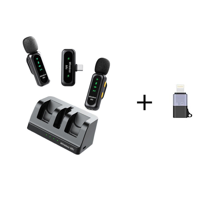 New wireless lavalier microphone mini microphone with digital display charging case live video recording noise reduction Radio