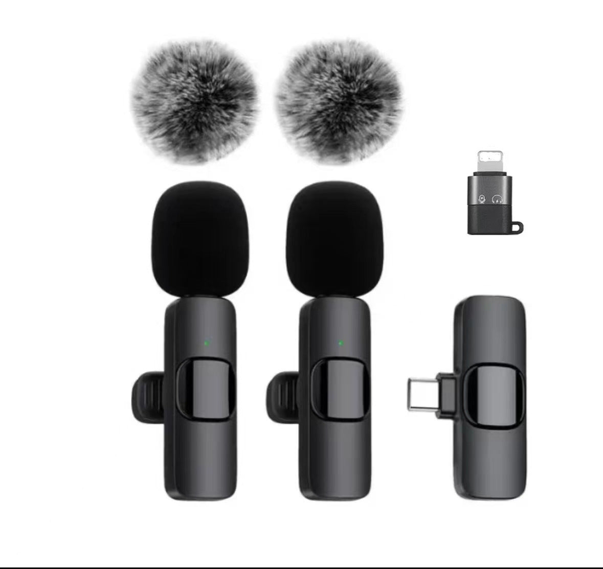 Cross-border TikTok wireless collar clip microphone outdoor mobile live streaming microphone short video recording radio noise reducing microphone clip
