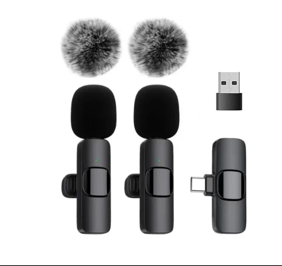 Cross-border TikTok wireless collar clip microphone outdoor mobile live streaming microphone short video recording radio noise reducing microphone clip