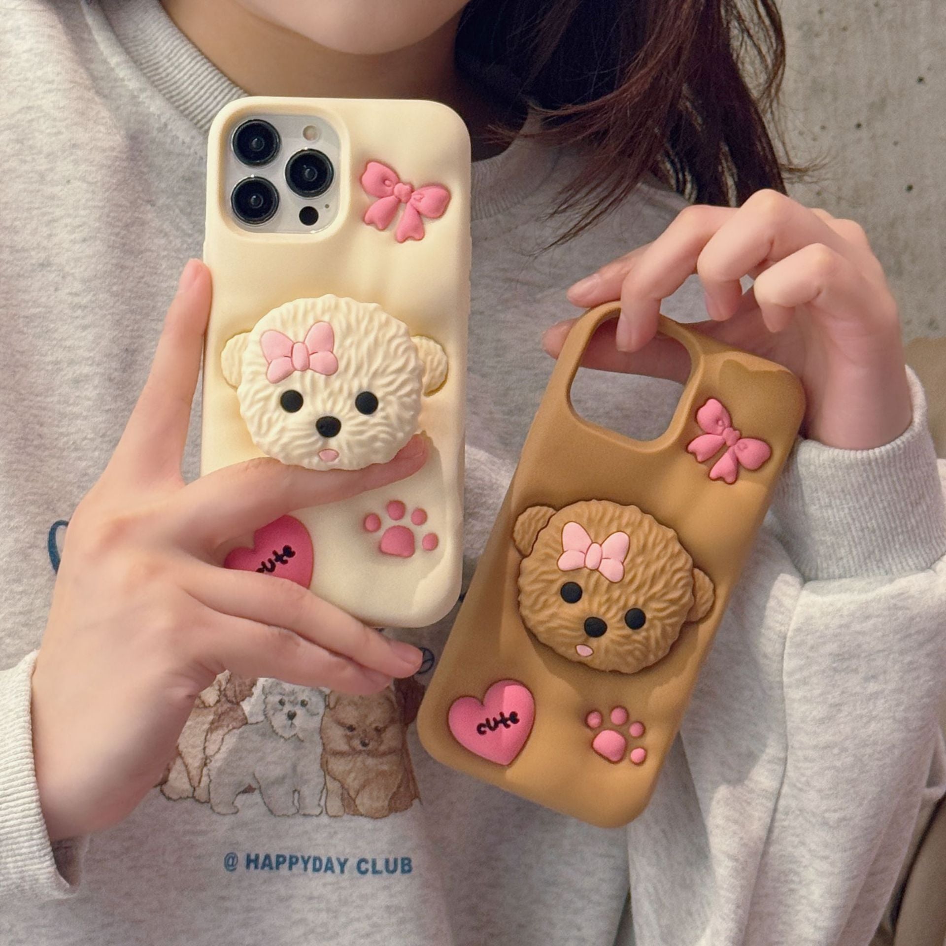 Apple 16 Pro Cartoon Bow Dog Phone Case|Phone cases