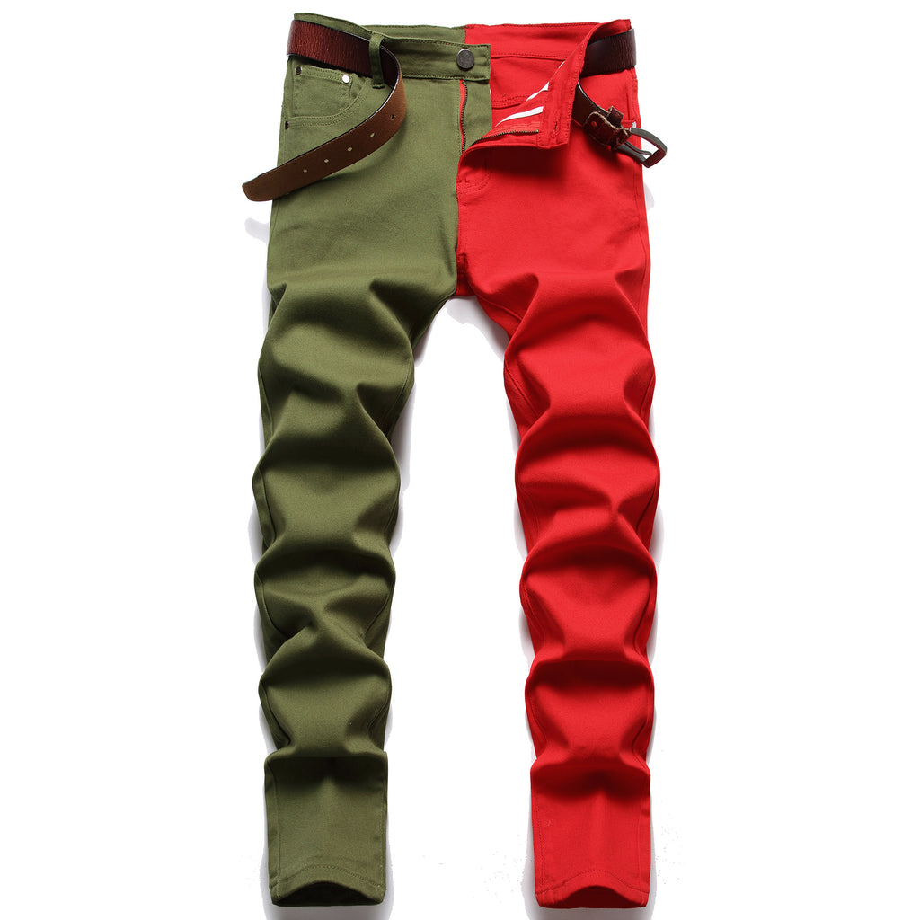 Foreign trade jeans men 2025 new cross-border hot sale men's jeans color matching men's pants delivery factory wholesale