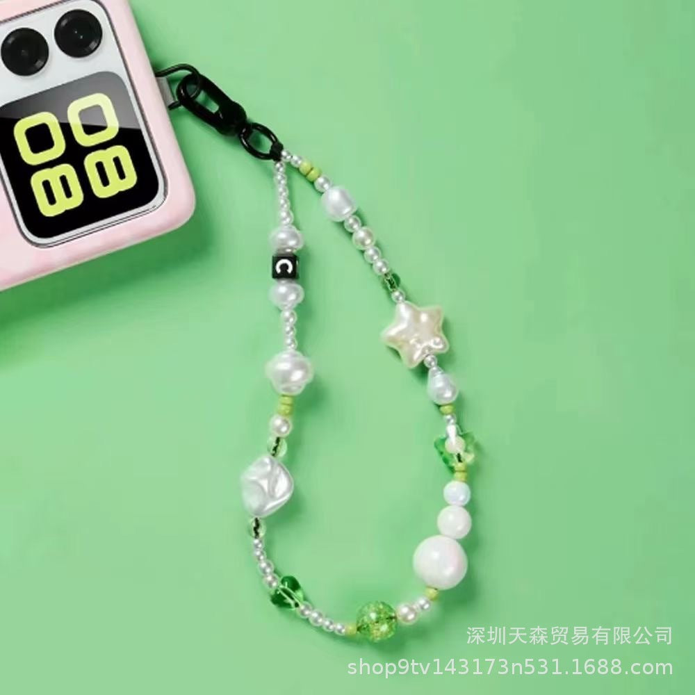 CASETi joint name High version phone chain Handmade stringed pearls phone case lanyard hanging chain wrist pendant for women