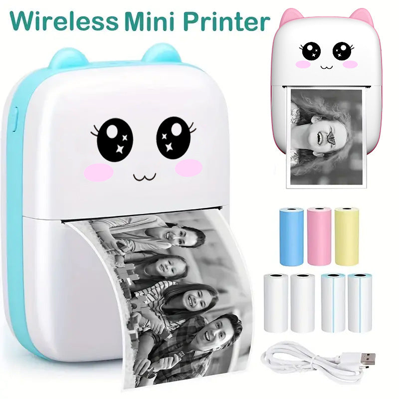 Cross-border portable thermal mini printer mobile phone photo artifact Bluetooth student only small household labeling machine