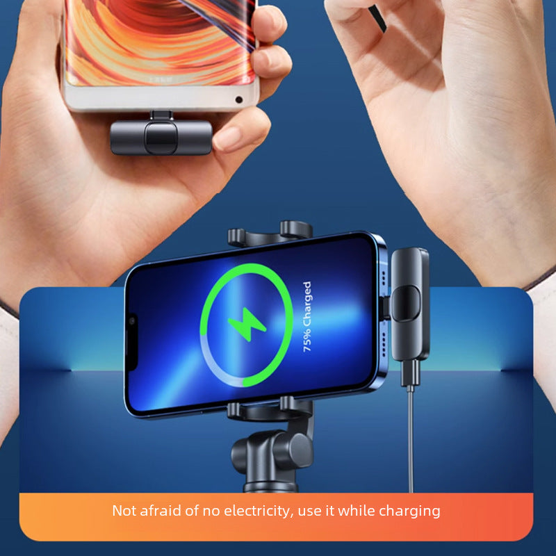 Wireless neckline clip microphone clip collar Bluetooth Mini mobile phone shooting video port broadcast sound recording microphone anchor recording equipment