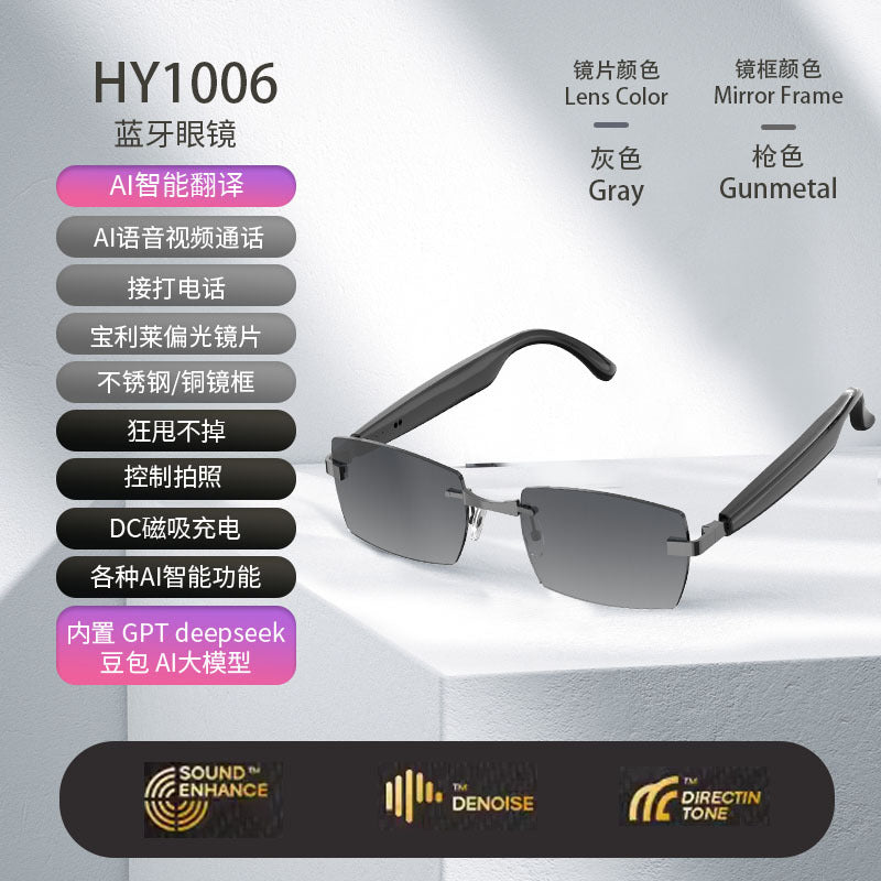 AI Smart Sunglasses – Real-Time Translation, Bluetooth & Music