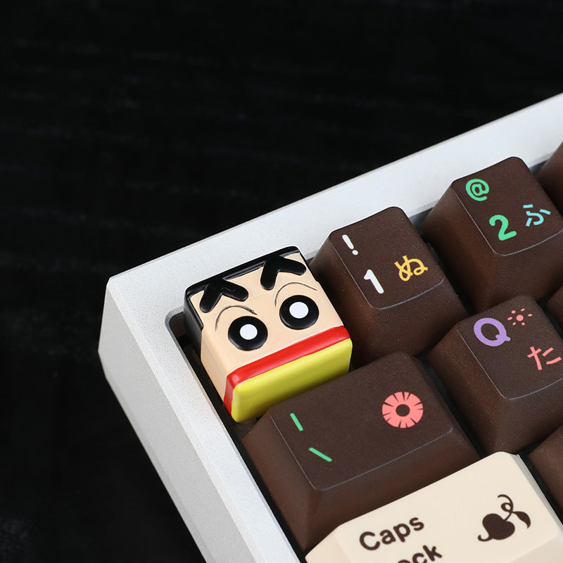 Yeyuan family crayon Xiaoxin unique keycap resin cross mechanical key cap cute single 3D Three-Dimensional Key cap