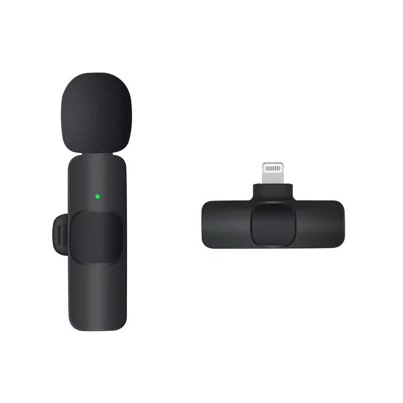 Cross-border TikTok wireless collar clip microphone outdoor mobile live streaming microphone short video recording radio noise reducing microphone clip