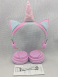 Factory cross-border Bluetooth headset wholesale hot head-mounted computer online class cartoon unicorn smart children's headphones