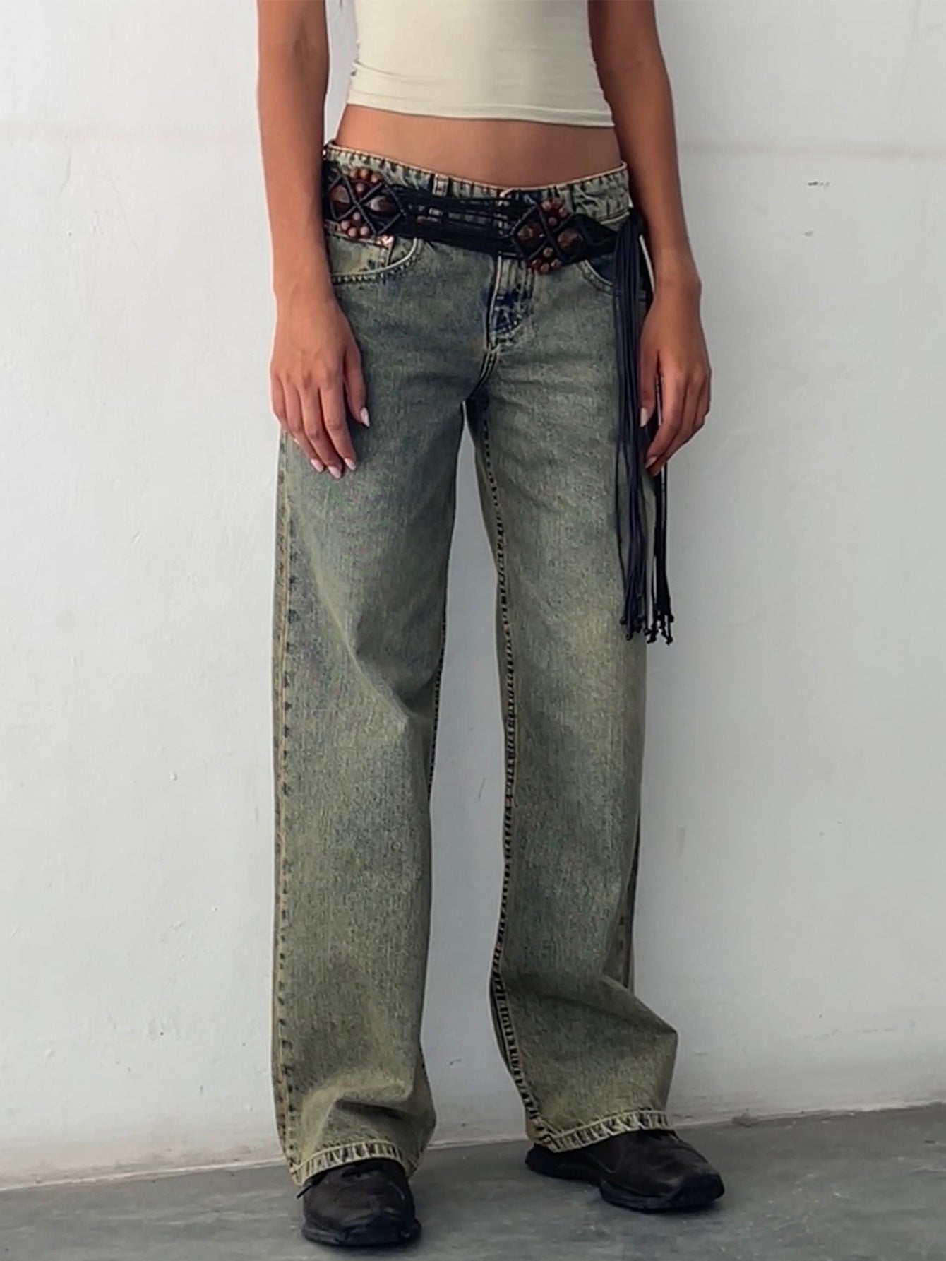 Exclusive for cross-border European and American ladies Denim Amazon AliExpress TEMU new women's straight jeans