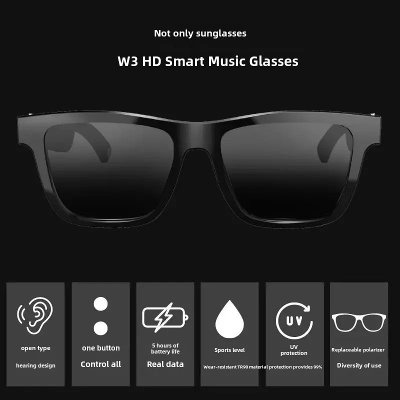 Smart music glasses sunglasses call listening Bluetooth glasses replaceable optical lens sunglasses wireless headset