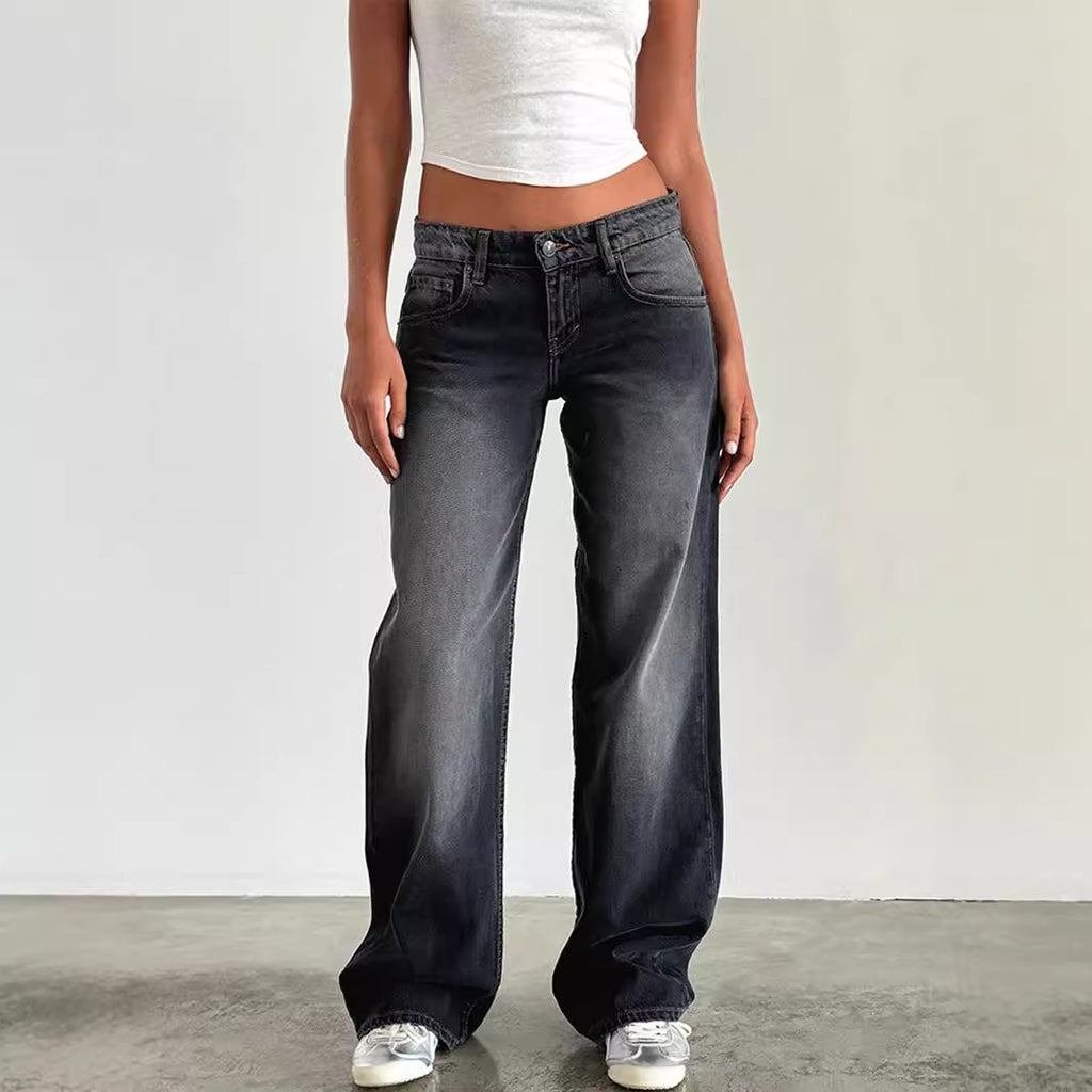 Exclusive for cross-border European and American ladies Denim Amazon AliExpress TEMU new women's straight jeans