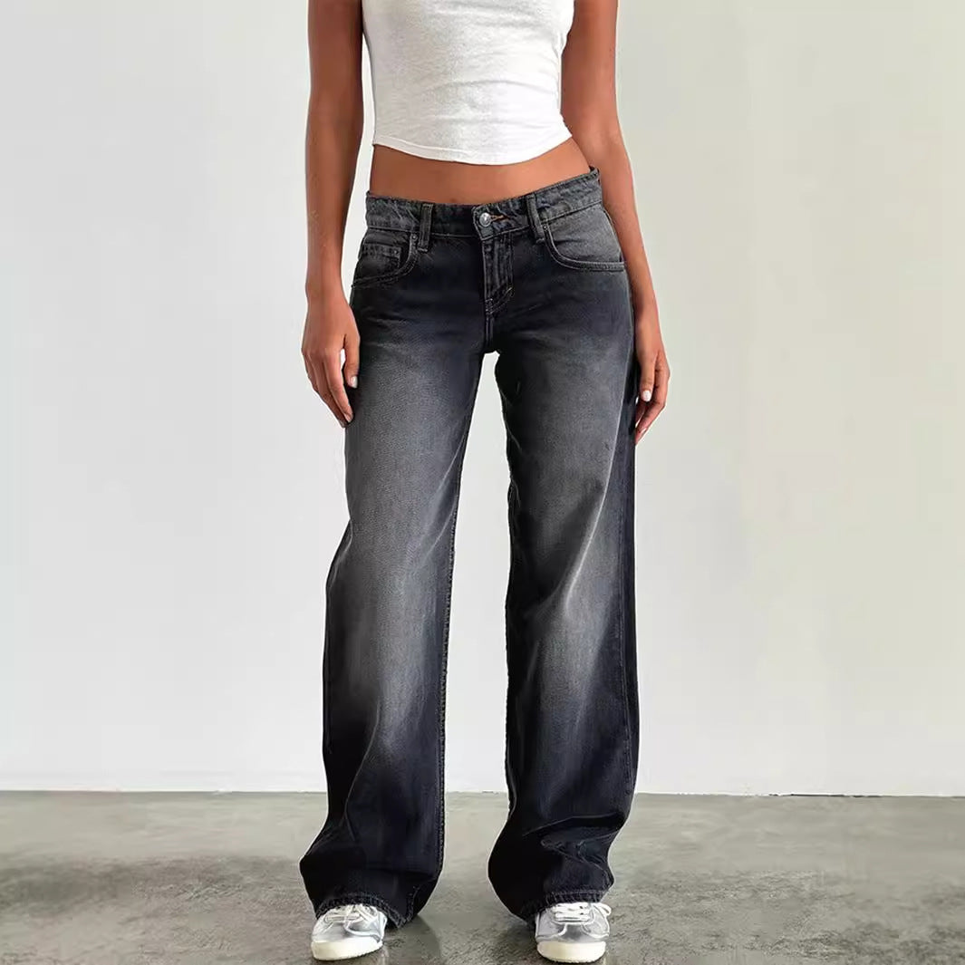 Exclusive for cross-border European and American ladies Denim Amazon AliExpress TEMU new women's straight jeans