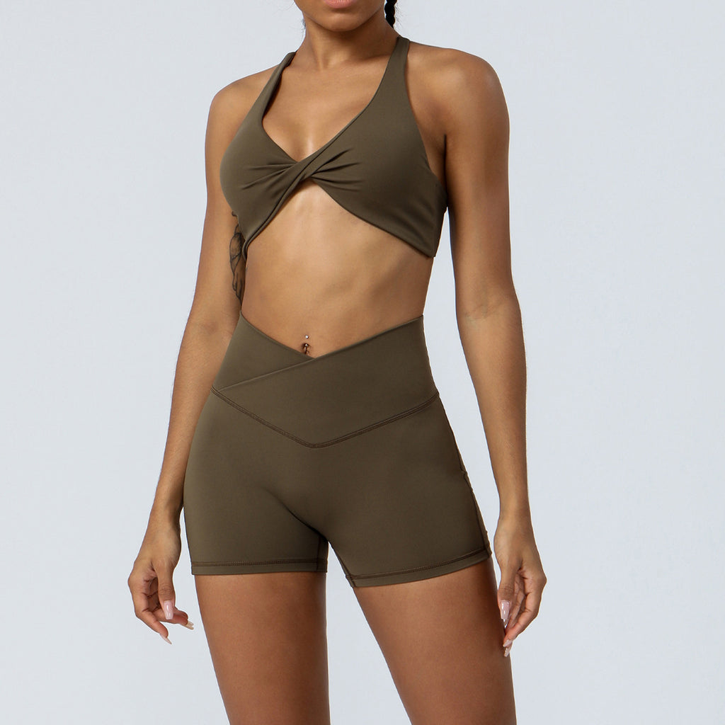 Cross-border European and American yoga clothes suit high waist hip lift running fitness clothes suit tight yoga exercise suit suit women