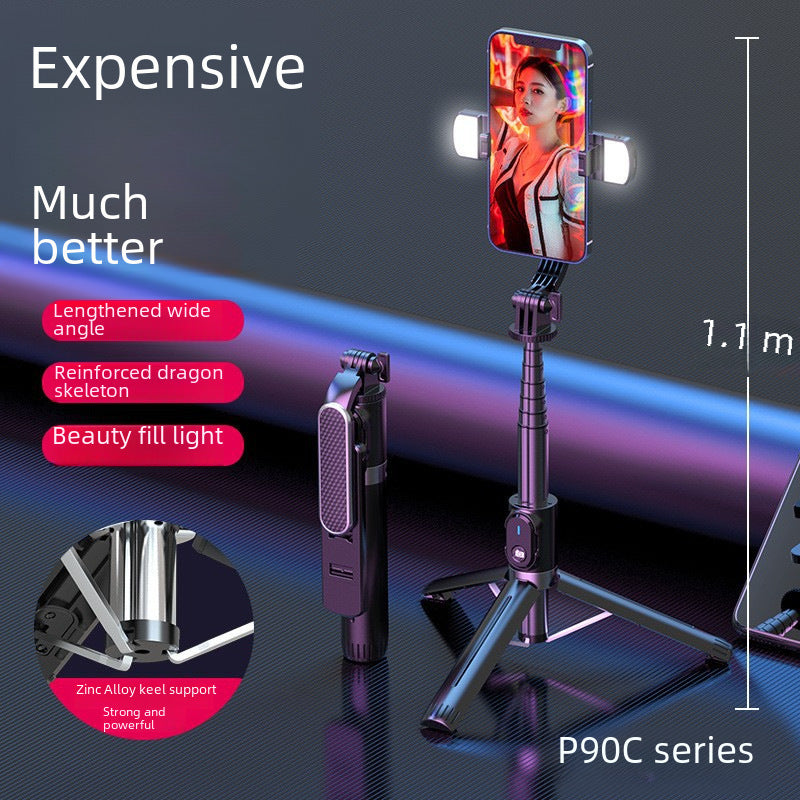 Factory wholesale P93 mobile phone tripod selfie stick 1.3 m selfie stick mobile phone holder compatible with GOPRO camera