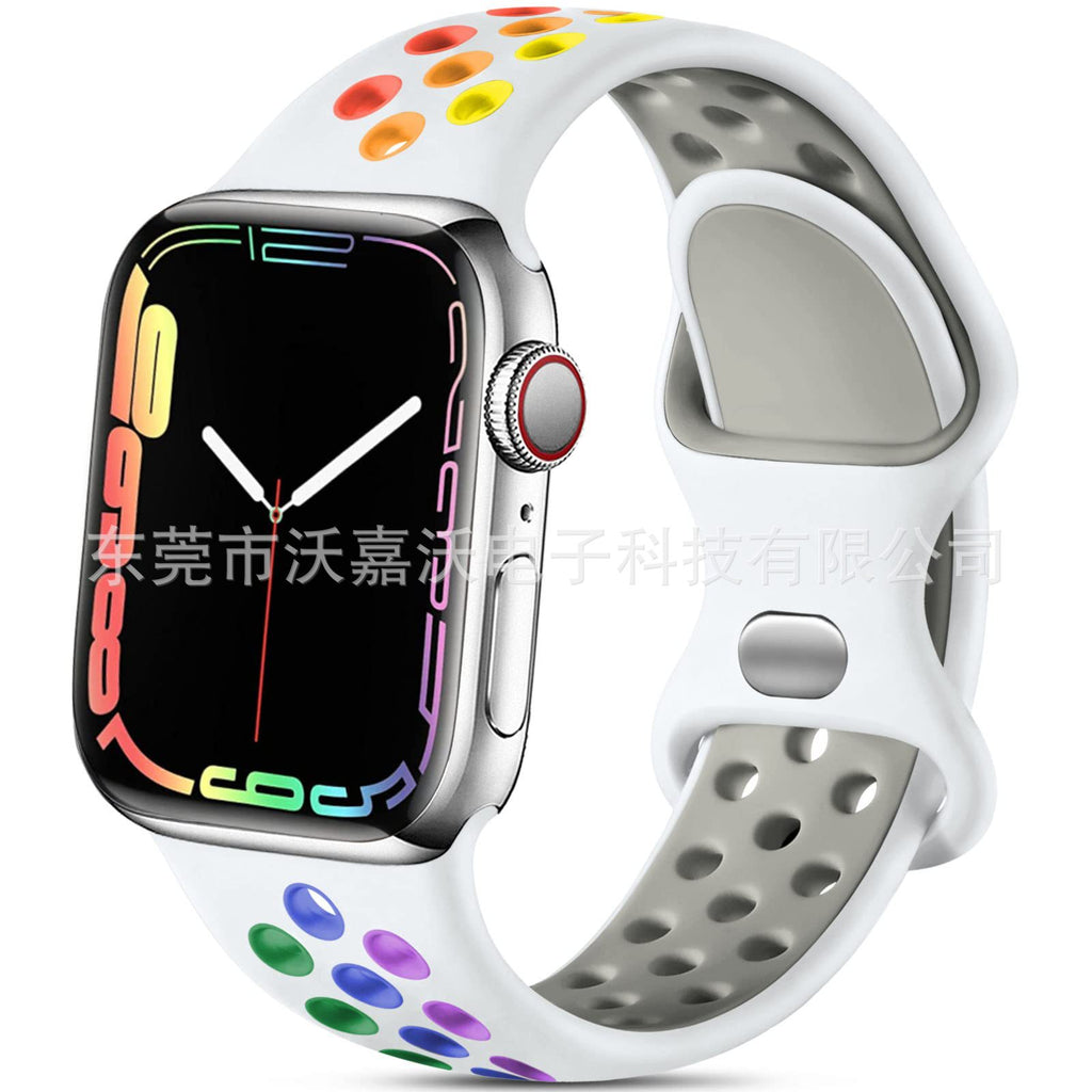 Applicable to Apple watch herringbone tail iwatch s10 generation two-color silicone sports Apple smart watch band