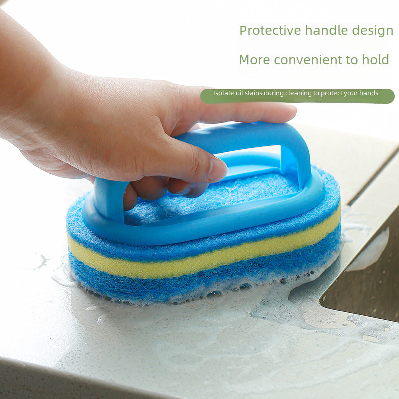 Cross-border with handle cleaning brush Spong mop kitchen cleaning dish brush dish brush sponge thickening wipe decontamination brush God
