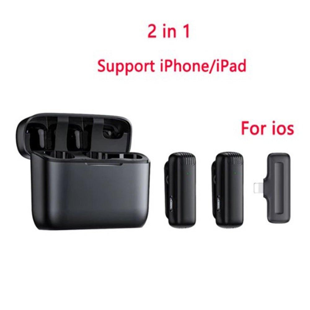 Wireless collar clip microphone J11/J13 one-to-two charging compartment outdoor mobile live streaming radio noise reduction microphone