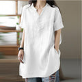 Cross-border European and American 2024 spring and summer Foreign Trade women's clothing independent station wish new top solid color button fashion short sleeve women