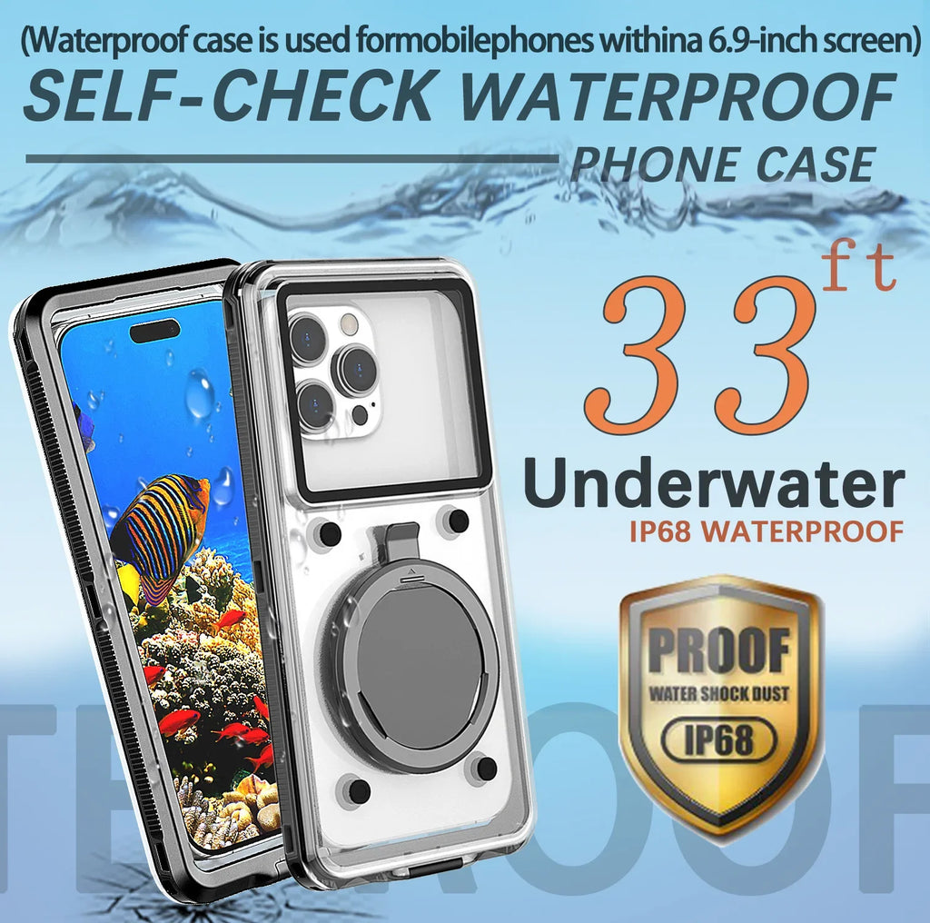 Self-inspection waterproof phone case suitable for Apple/Huawei/Samsung/OPPO/VIVO/Xiaomi 6.9-inch inner screen