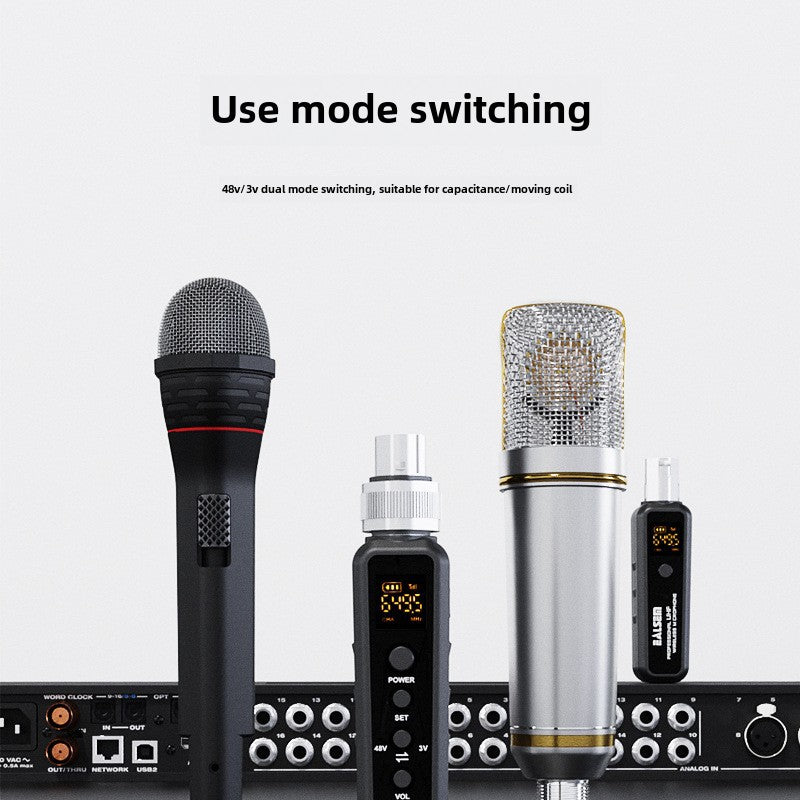 Wireless grenade system moving coil condenser microphone Transmit Receive unit handheld microphone wired to wireless converter