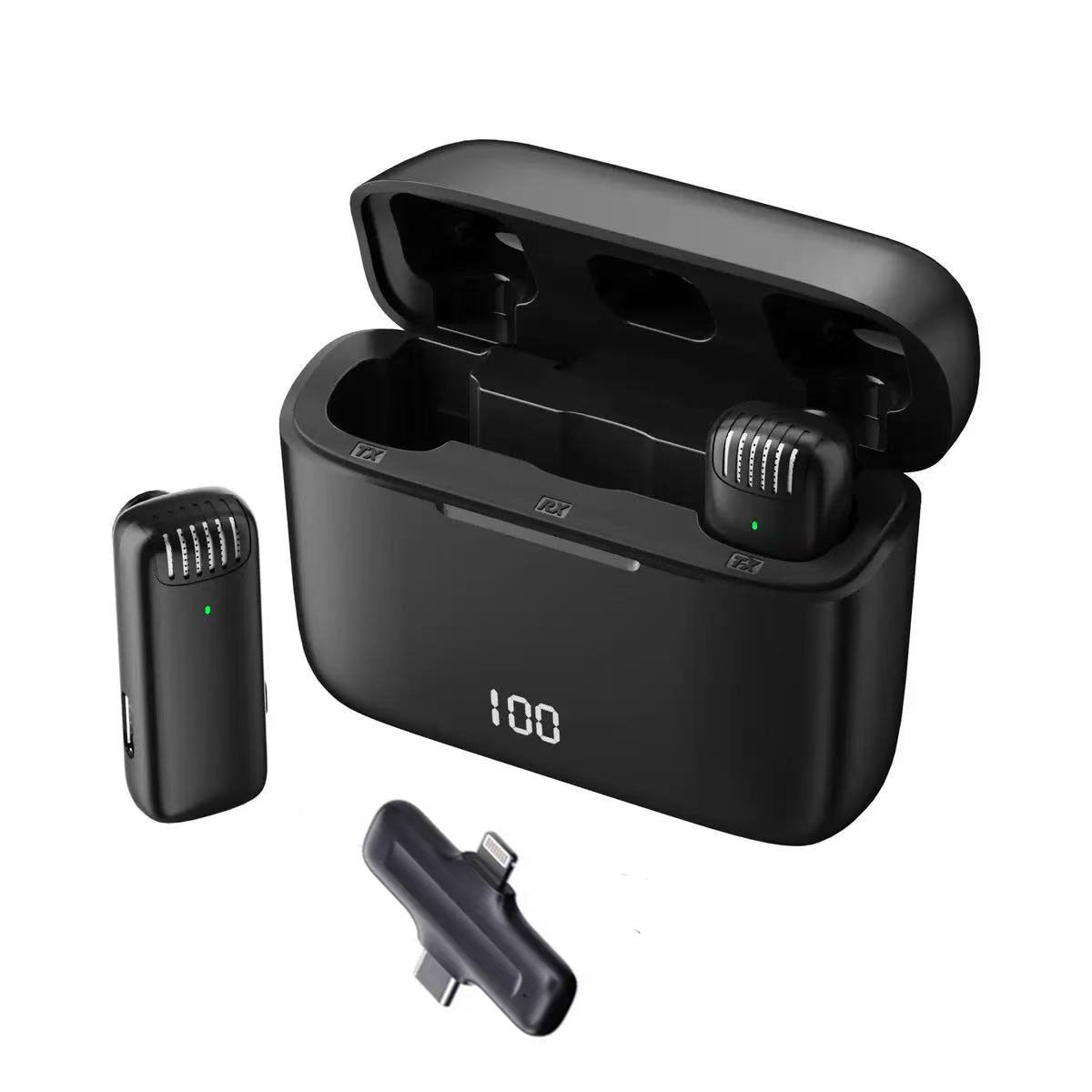 Popular J13 wireless collar clip microphone 2.4G radio noise reduction microphone live broadcast J11 one to two with charging warehouse