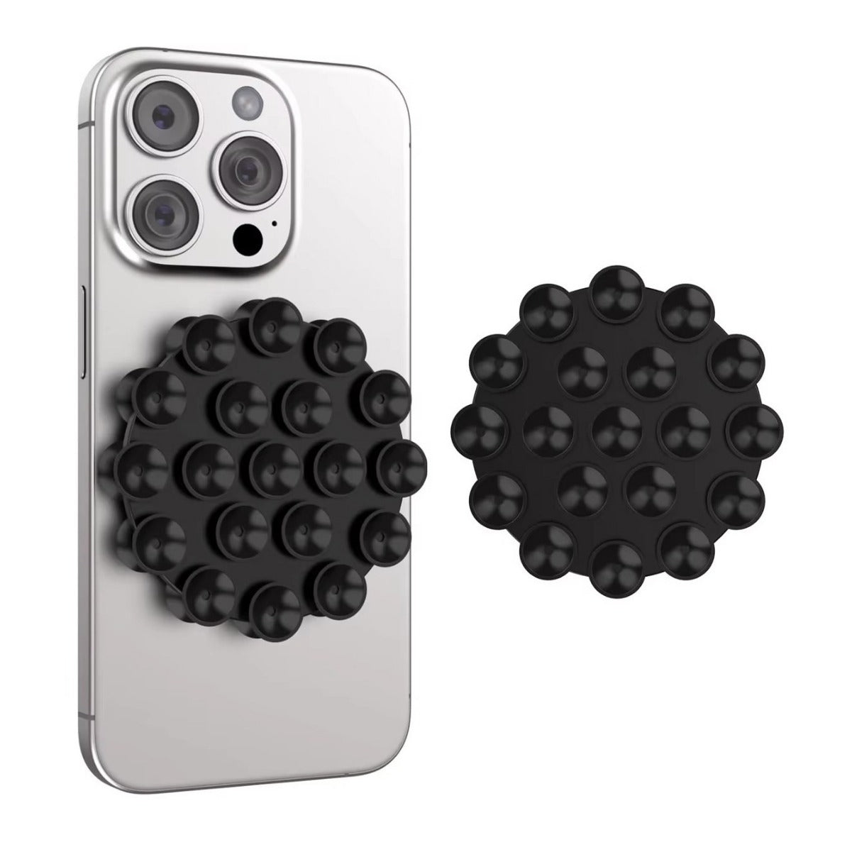 Cross-border factory wholesale mobile phone silica gel sucker 19 tablets double-sided multi-functional round hot selling suction cup self-adhesive non-slip