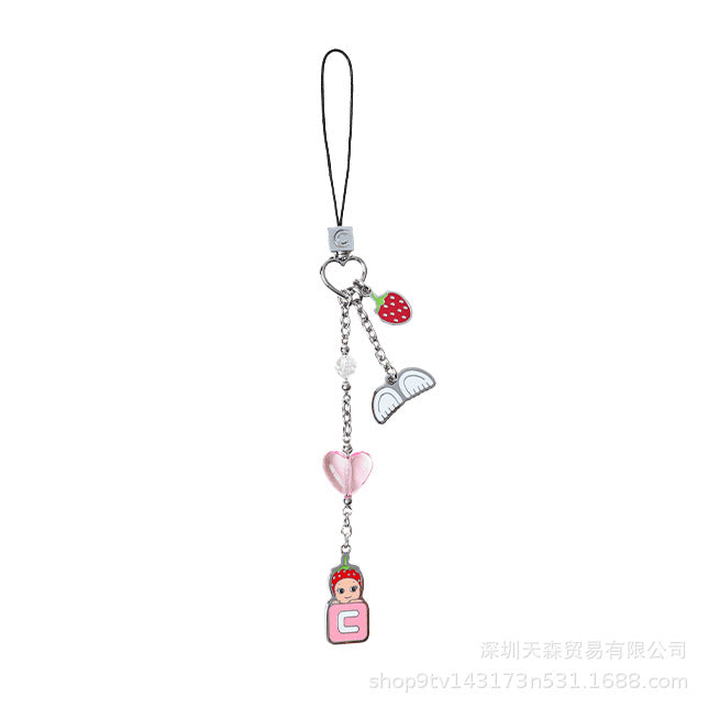 CASETi joint name High version phone chain Handmade stringed pearls phone case lanyard hanging chain wrist pendant for women