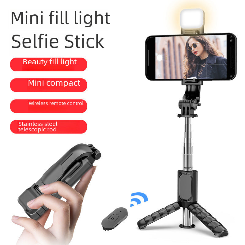 Manufacturer mini selfie stick Bluetooth tripod led fill light selfie stick Beauty Live and photo bracket