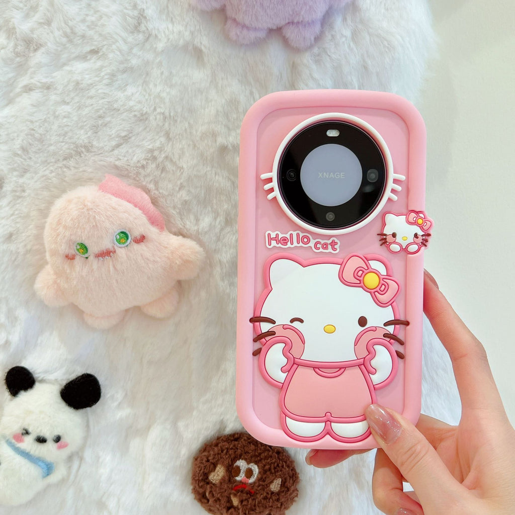 7plus face rubbing Hello Kitty iphone11 cartoon Pink KT13pro silicone phone case 14 Apple 15pro