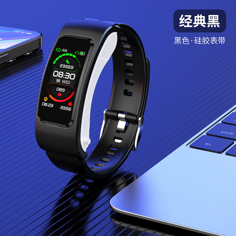 K60 smart bracelet call listening to music AI voice hard head in-ear headset 1.08 HD color screen address book synchronization