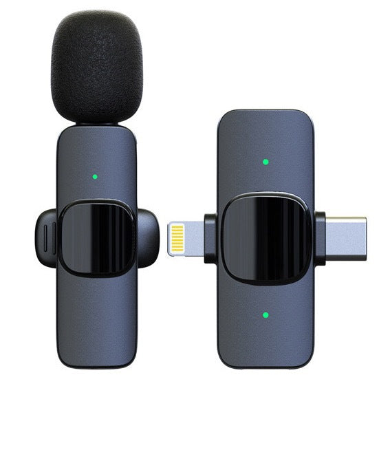 Cross-border TikTok wireless collar clip microphone outdoor mobile live streaming microphone short video recording radio noise reducing microphone clip
