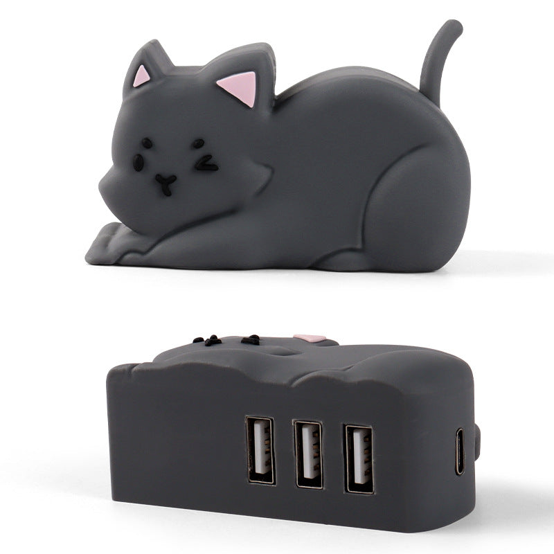 Cartoon USB HUB design animal cute Mid-Autumn Festival rabbit cat HUB converter U disk computer phablet