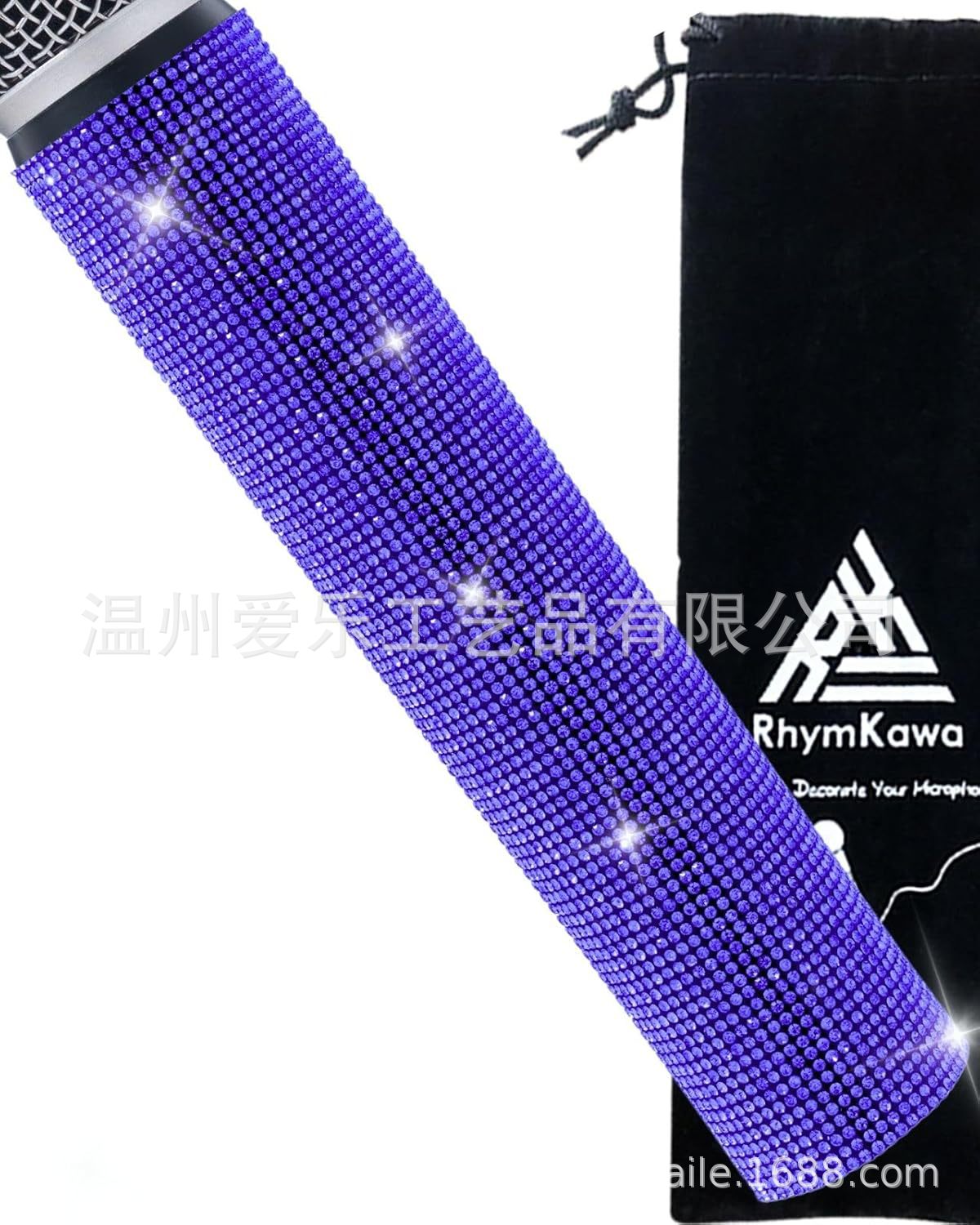 Universal wireless microphone diamond set stage performance singer host rhinestone protective cover bar microphone diamond set