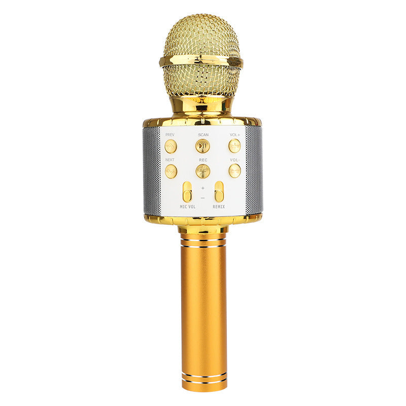 Cross-border direct supply WS858L wireless Bluetooth mobile phone karaoke capacitor microphone stereo microphone integrated live streaming equipment