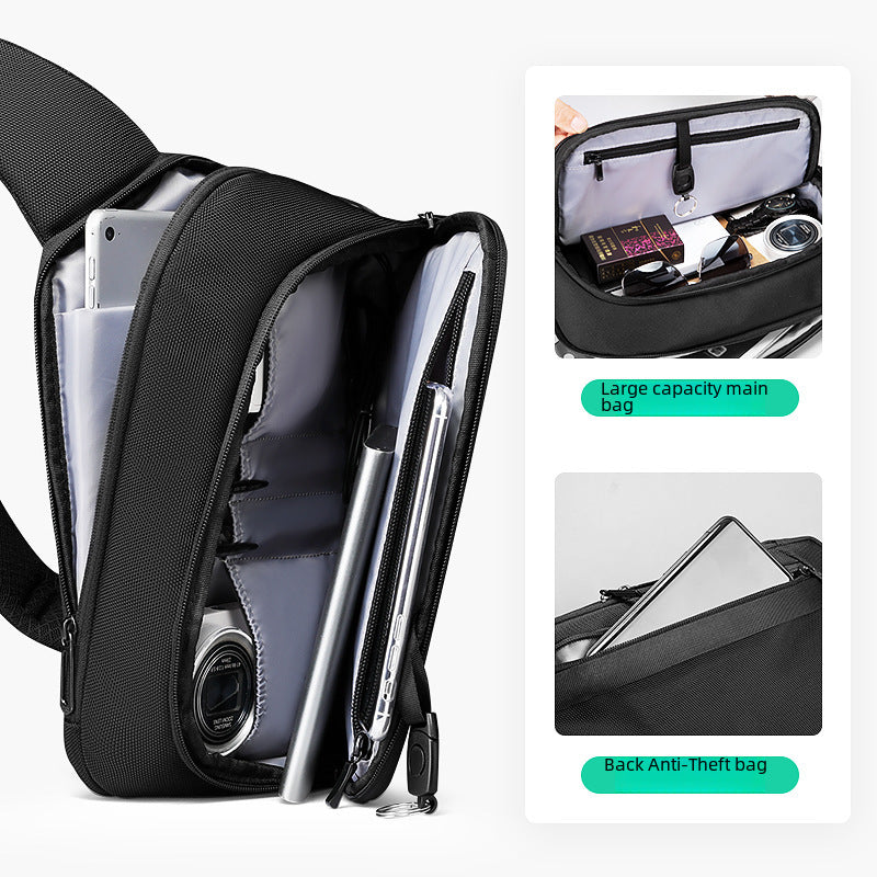 Mark Ryden fashion Men's bag shoulder bag cross-border multi-functional messenger bag City personal leisure chest bag