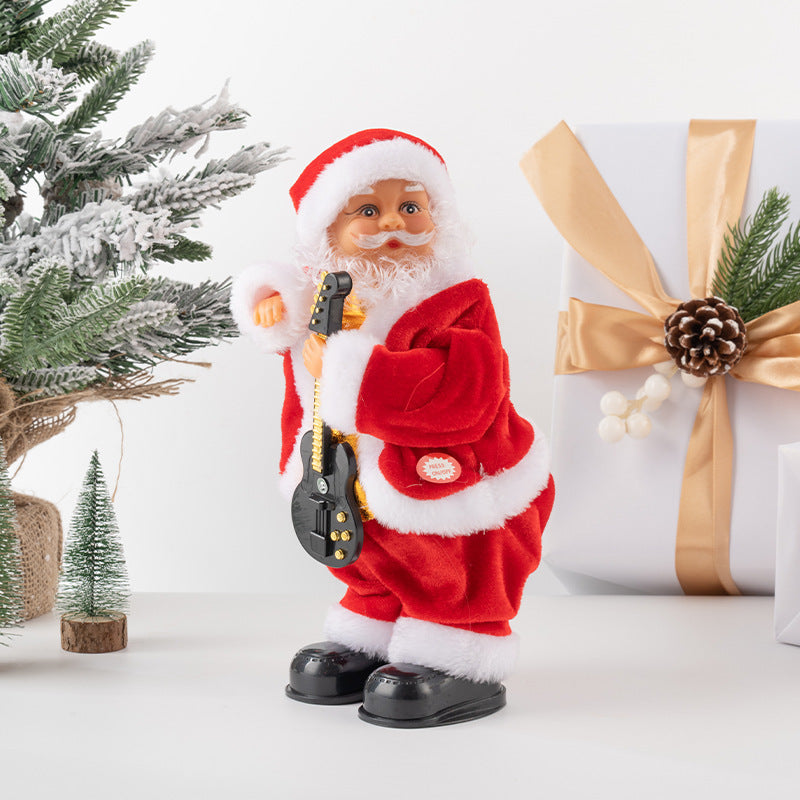 Cross-border Christmas creative gift electric Santa Claus black ladder climbing beads children's toy Christmas decoration