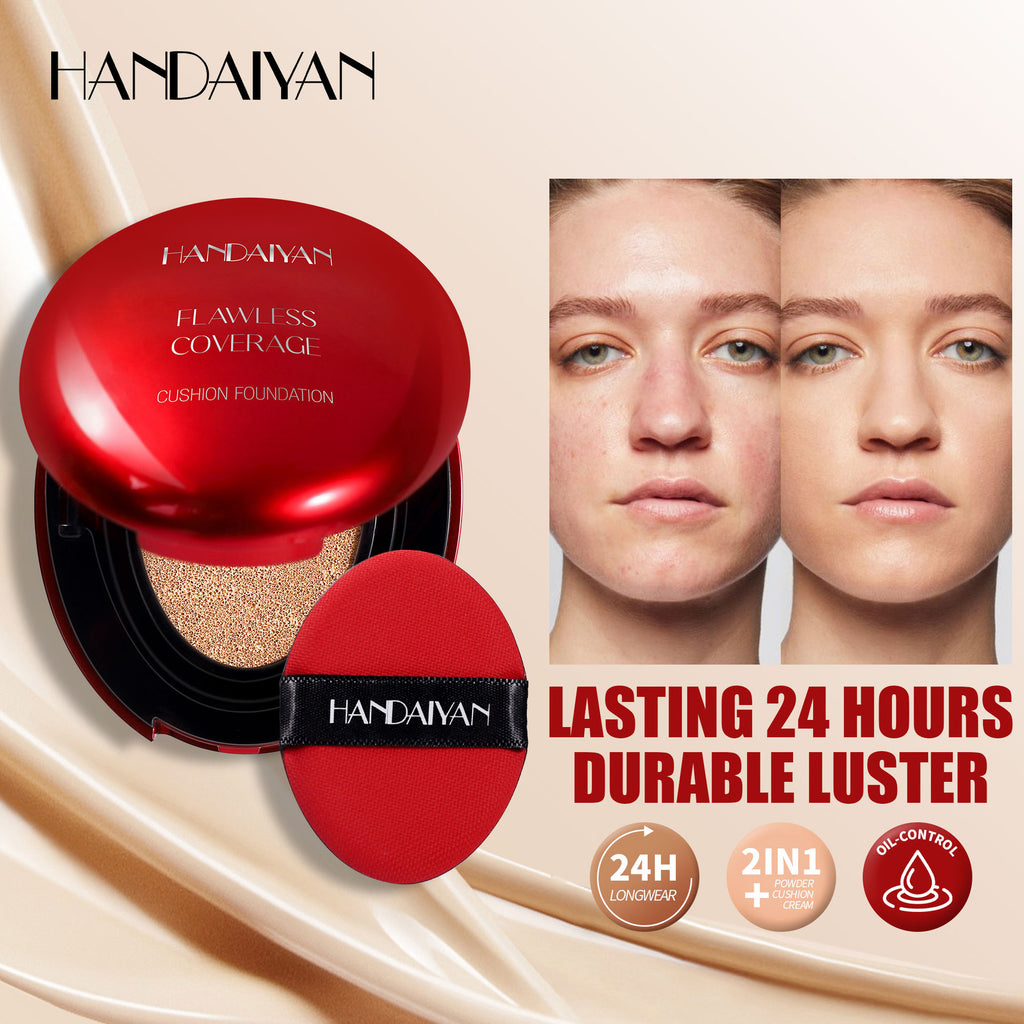 In stock cushion liquid foundation 5-color oval red shell handaiyan clear natural concealer repair cross-border liquid foundation