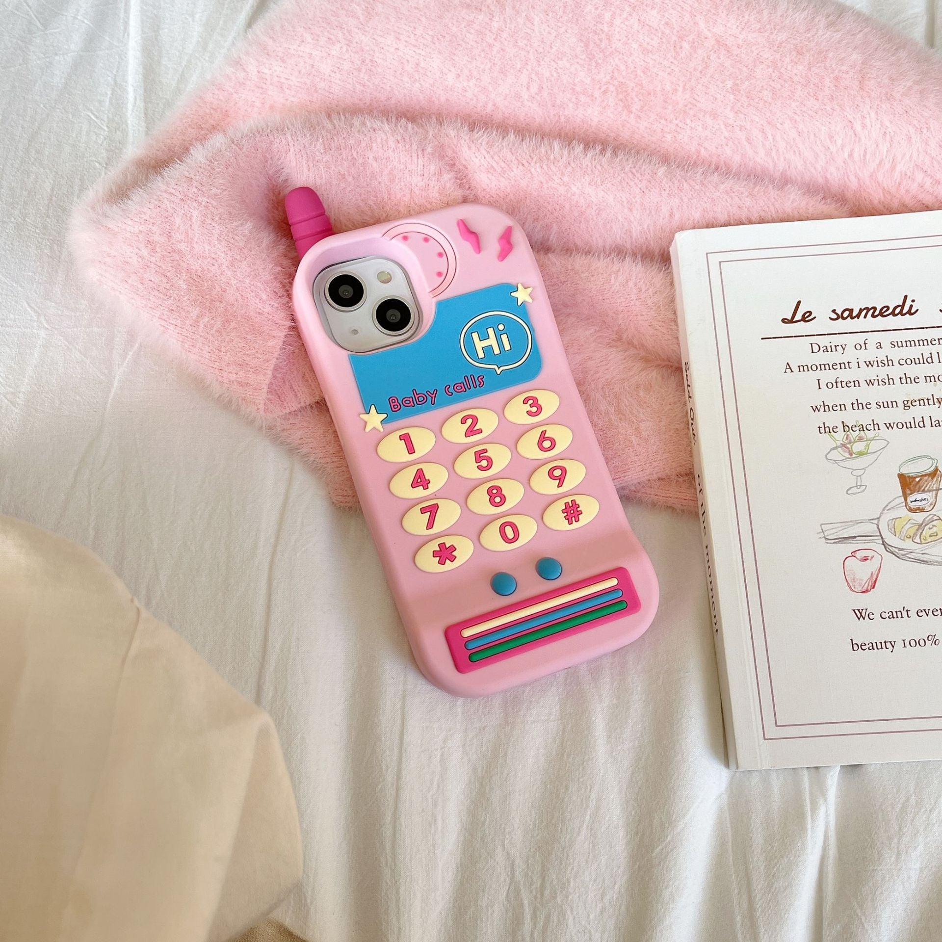 Suitable for Apple 15pro pink cellular phone phone case iphone14/13/12 girl silicone 3D cute