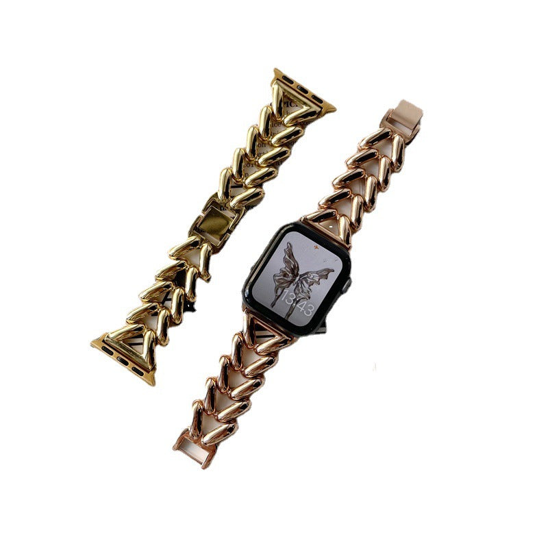 Suitable for Apple S8 smart watch wristband iwatch Ultra New Style Eight chain alloy fashion metal strap